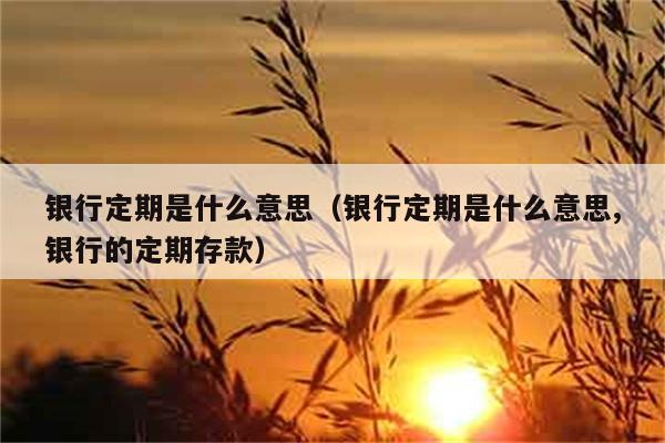 银行定期是什么？怎么理解银行的定期存款？ 