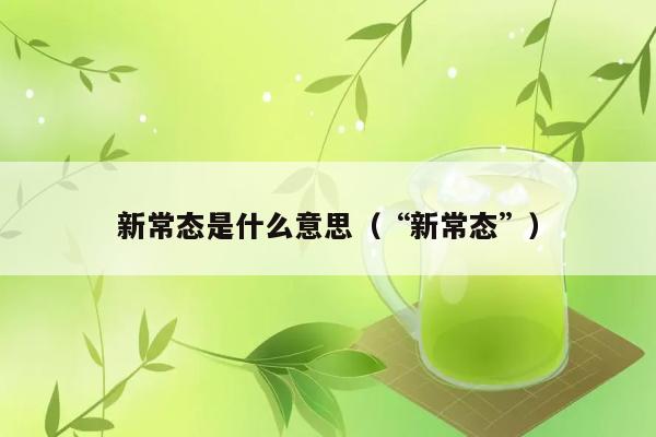 新常态到底指什么？ 