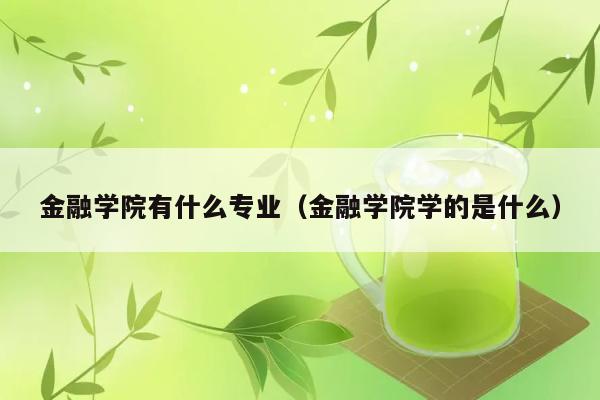 金融学院有哪些专业课程？ 