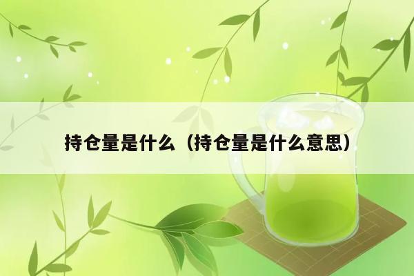 持仓量究竟是什么意思？ 