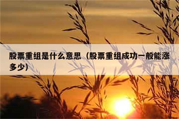 股票重组是什么？重组成功通常会使股票涨多少？ 