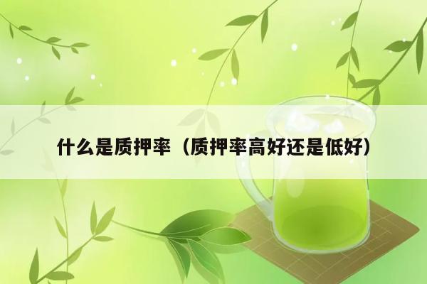 质押率是什么意思？高质押率好还是低质押率好？ 