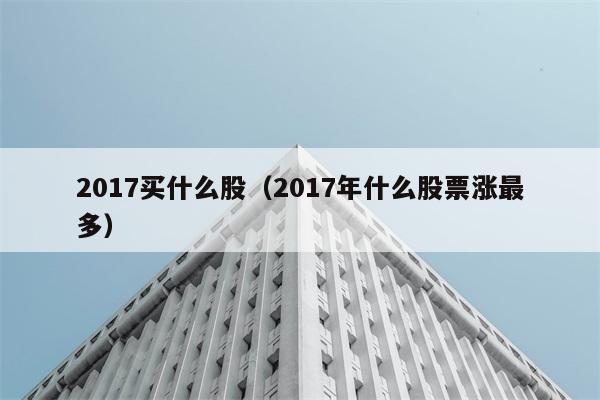 2017年哪只股票涨幅最大？投资哪些股更佳？ 