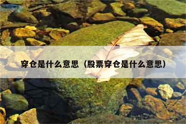 穿仓是指什么现象？股票中的穿仓如何定义？ 