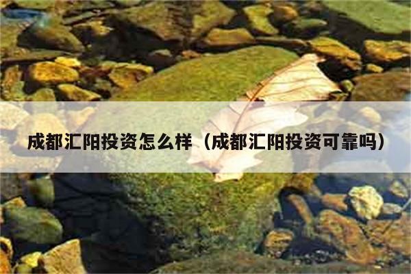 成都汇阳投资怎么样（成都汇阳投资可靠吗） 