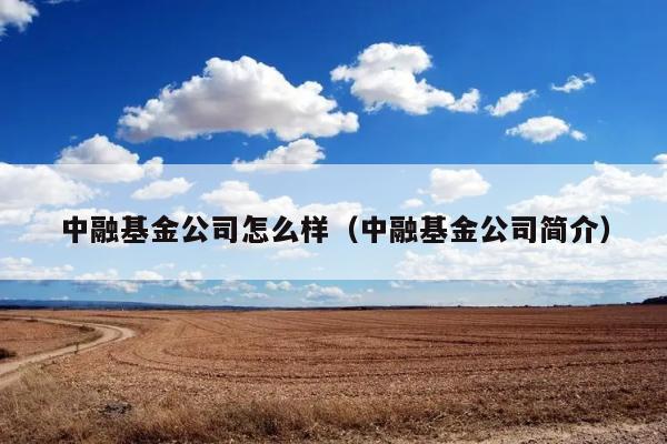 中融基金公司怎么样（中融基金公司简介） 