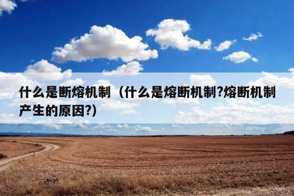 什么是断熔机制（什么是熔断机制?熔断机制产生的原因?） 