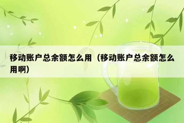 移动账户总余额怎么用（移动账户总余额怎么用啊） 