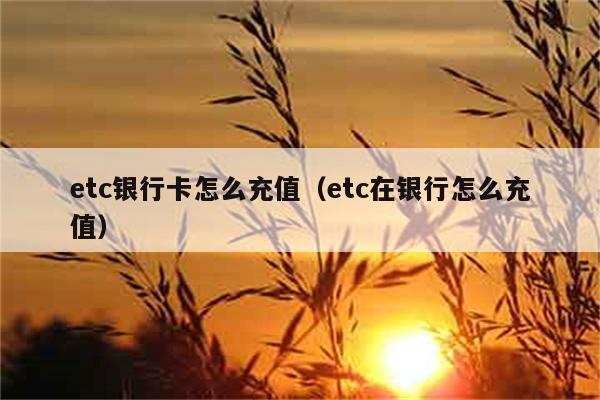 etc银行卡怎么充值（etc在银行怎么充值） 