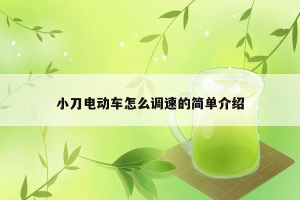 小刀电动车怎么调速的简单介绍 