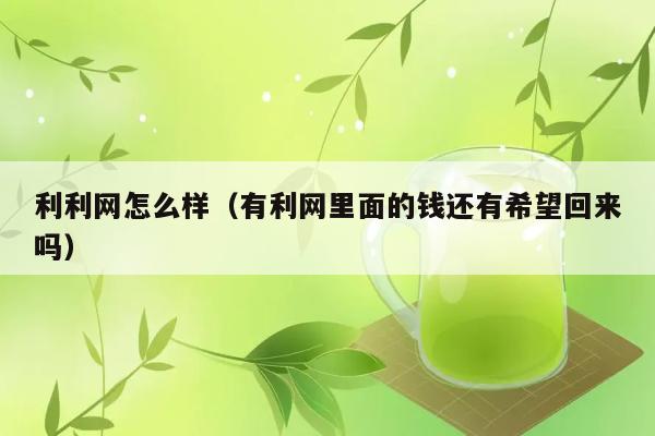 利利网怎么样（有利网里面的钱还有希望回来吗） 