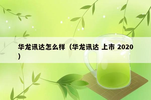 华龙讯达怎么样（华龙讯达 上市 2020） 