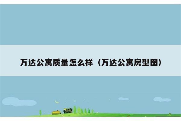 万达公寓质量怎么样（万达公寓房型图） 