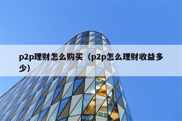 p2p理财怎么购买（p2p怎么理财收益多少） 