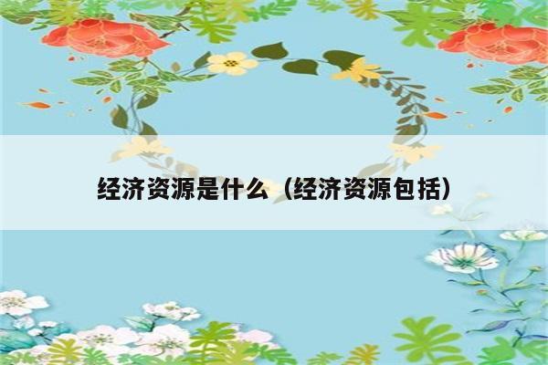 经济资源是什么（经济资源包括） 