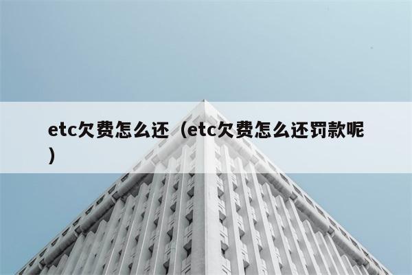 etc欠费怎么还（etc欠费怎么还罚款呢） 