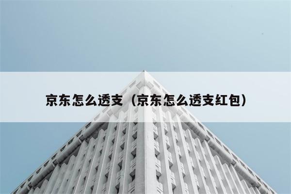 京东怎么透支（京东怎么透支红包） 