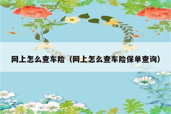 网上怎么查车险（网上怎么查车险保单查询） 