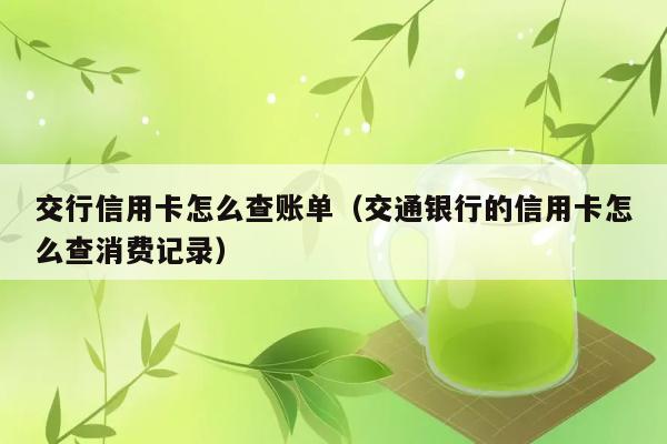 交行信用卡怎么查账单（交通银行的信用卡怎么查消费记录） 