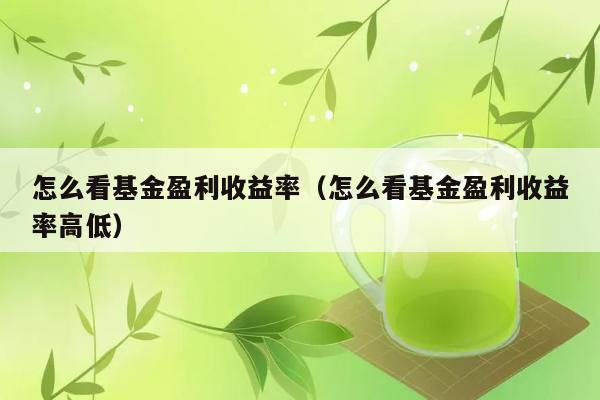 怎么看基金盈利收益率（怎么看基金盈利收益率高低） 