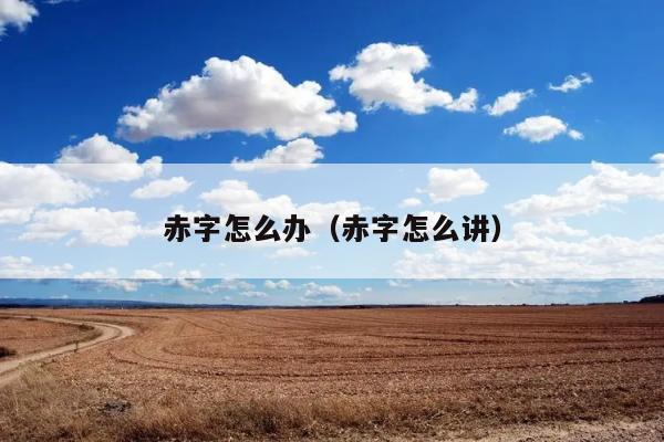 赤字怎么办（赤字怎么讲） 