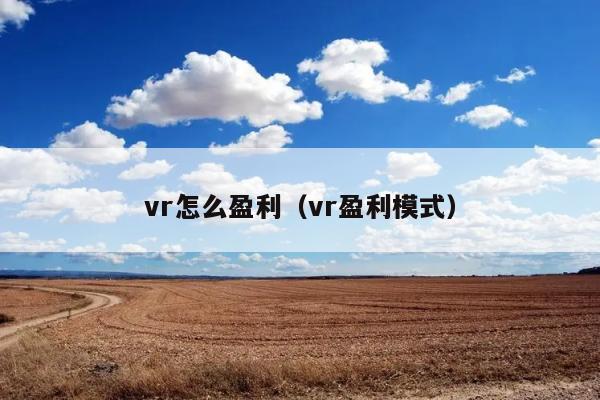 vr怎么盈利（vr盈利模式） 