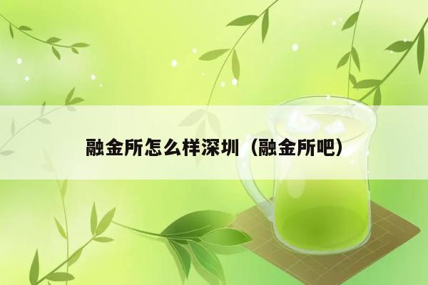 融金所怎么样深圳（融金所吧） 