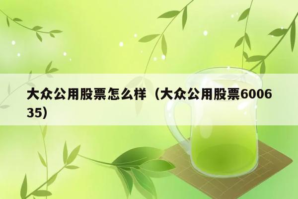 大众公用股票怎么样（大众公用股票600635） 