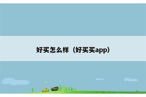 好买怎么样（好买买app） 