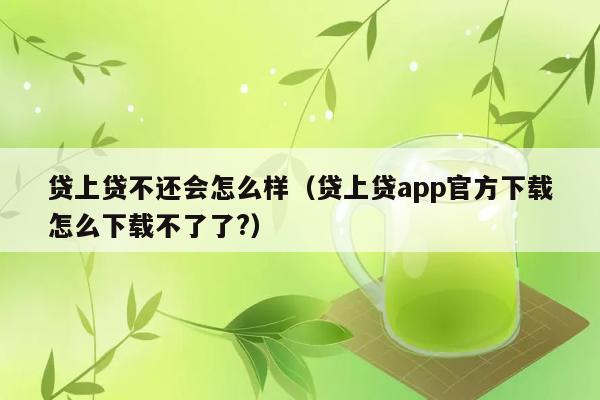 贷上贷不还会怎么样（贷上贷app官方下载怎么下载不了了?） 