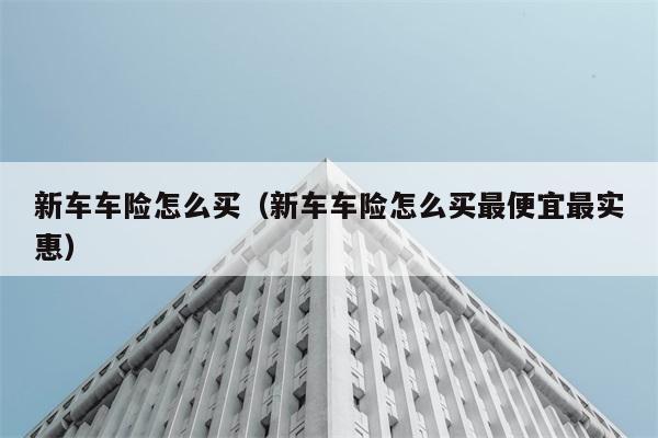 新车车险怎么买（新车车险怎么买最便宜最实惠） 