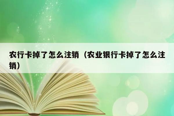 农行卡掉了怎么注销（农业银行卡掉了怎么注销） 