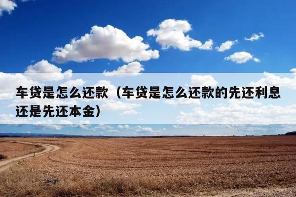 车贷是怎么还款（车贷是怎么还款的先还利息还是先还本金） 