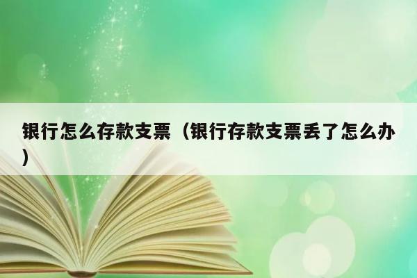 银行怎么存款支票（银行存款支票丢了怎么办） 