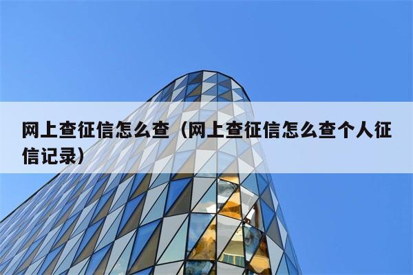 网上查征信怎么查（网上查征信怎么查个人征信记录） 