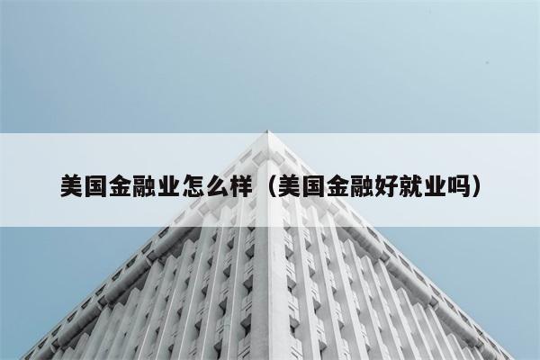 美国金融业怎么样（美国金融好就业吗） 