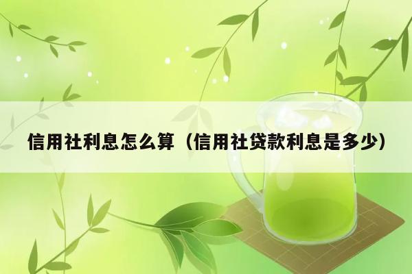 信用社利息怎么算（信用社贷款利息是多少） 