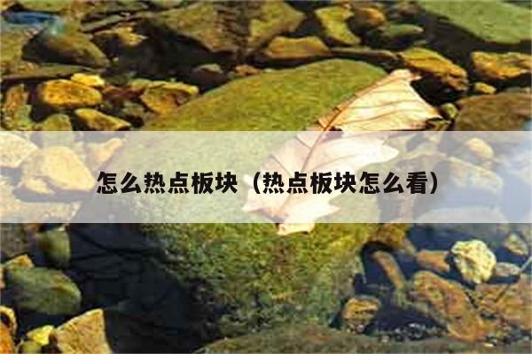 怎么热点板块（热点板块怎么看） 