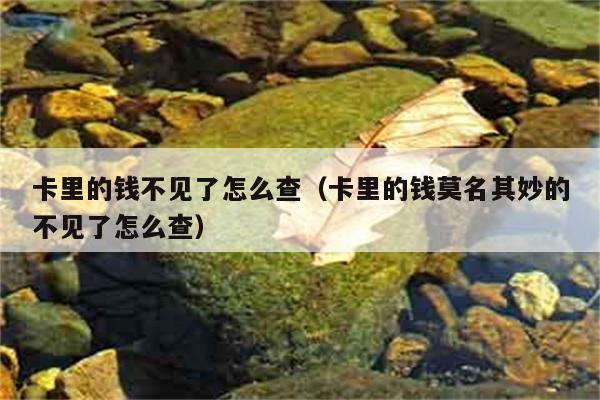 卡里的钱不见了怎么查（卡里的钱莫名其妙的不见了怎么查） 