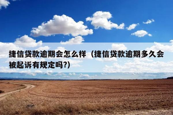 捷信贷款逾期会怎么样（捷信贷款逾期多久会被起诉有规定吗?） 