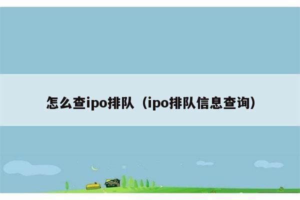 怎么查ipo排队（ipo排队信息查询） 