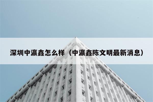 深圳中瀛鑫怎么样（中瀛鑫陈文明最新消息） 