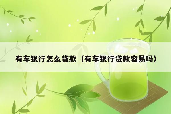 有车银行怎么贷款（有车银行贷款容易吗） 