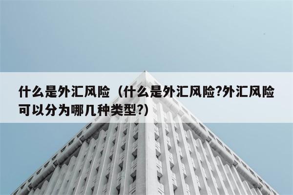 什么是外汇风险（什么是外汇风险?外汇风险可以分为哪几种类型?） 