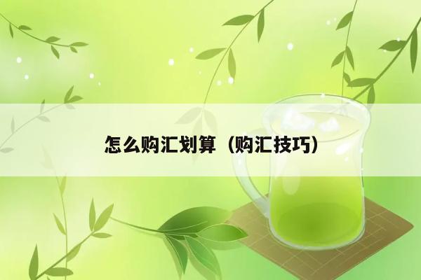 怎么购汇划算（购汇技巧） 