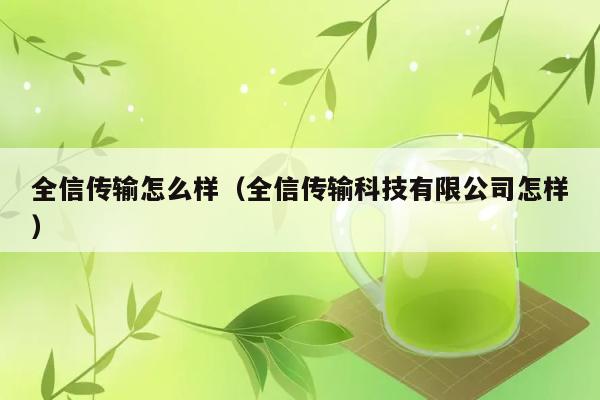 全信传输怎么样（全信传输科技有限公司怎样） 