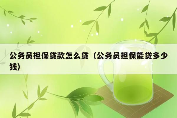 公务员担保贷款怎么贷（公务员担保能贷多少钱） 