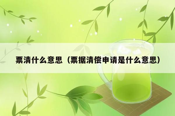 票清什么意思（票据清偿申请是什么意思） 