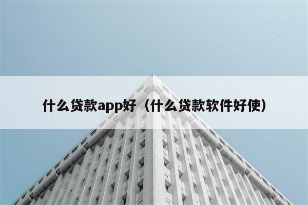 什么贷款app好（什么贷款软件好使） 