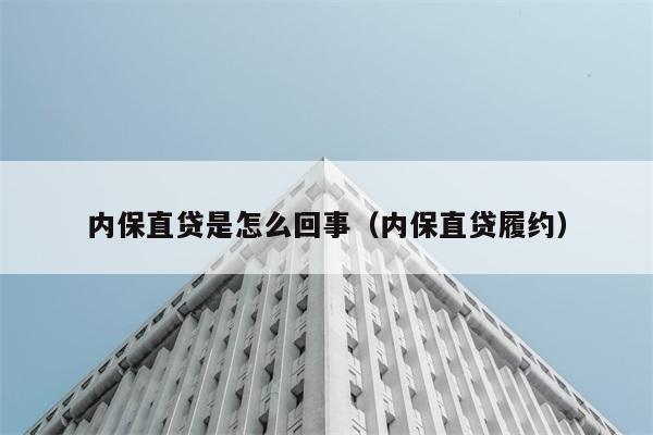 内保直贷是怎么回事（内保直贷履约） 